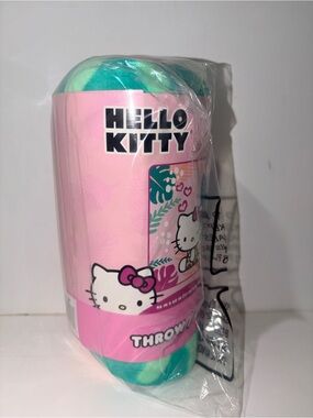 Hello Kitty Super Soft Throw Blanket 46x60 Pink Green NEW Sanrio Plush